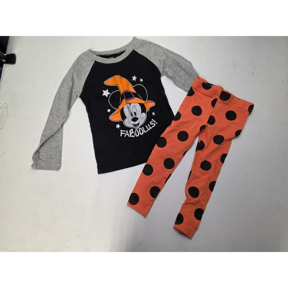 Disney Minnie Mouse Halloween Faboolus Raglan Top and Polka Dot Leggings Set 2T